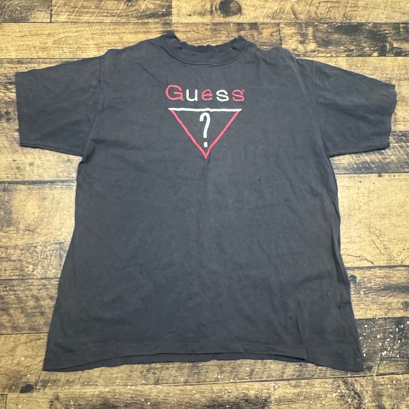 Vintage Guess by Georges Marciano T Shirt Mens One Size Black Cotton Logo Tee - Picture 1 of 13